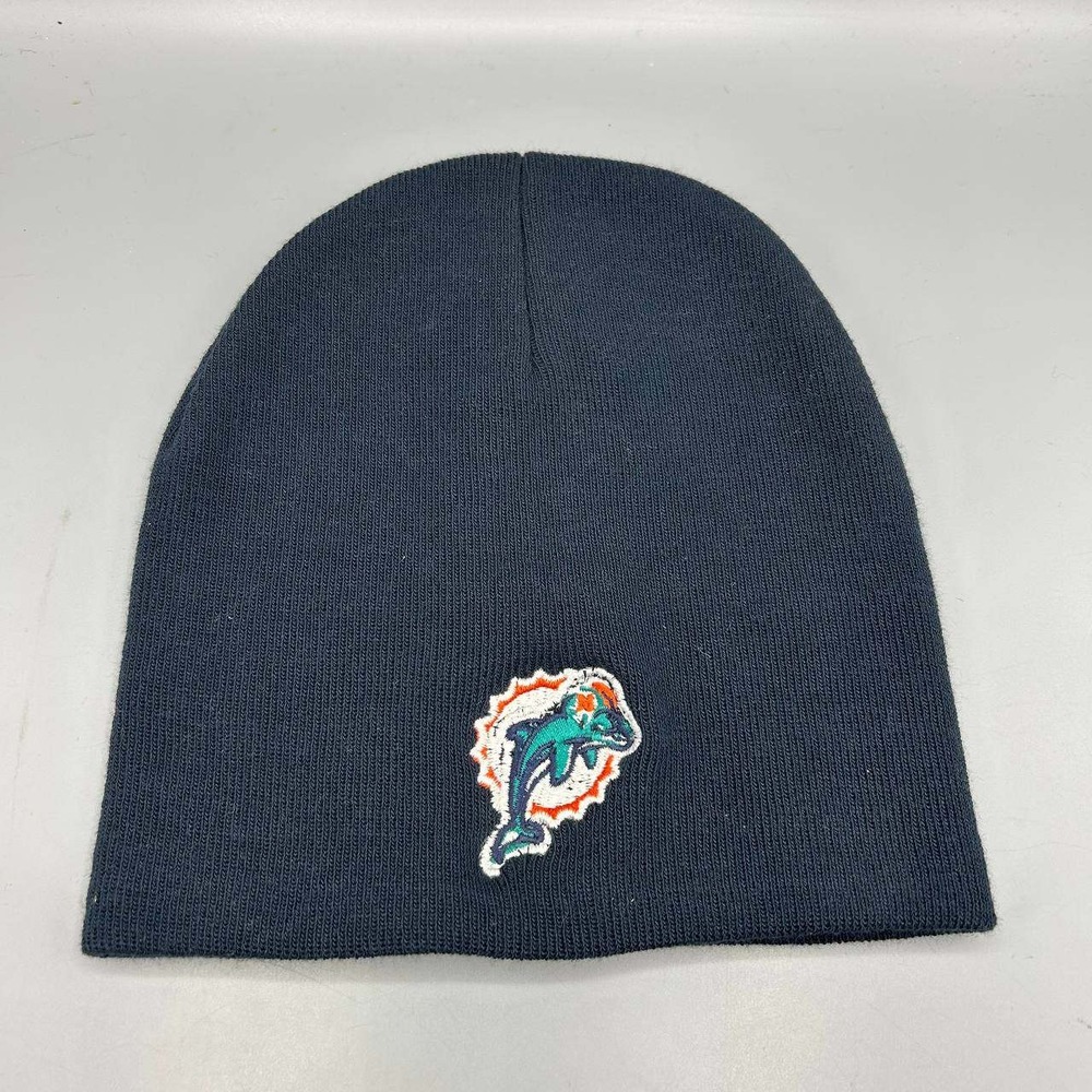 Miami Dolphins NFL Hat Youth Navy Embroidered Knit Beanie Cap